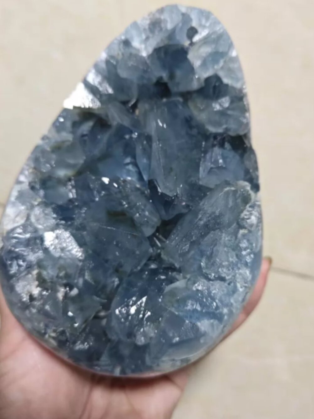 Natural lapis lazuli blue crystal geode raw stone